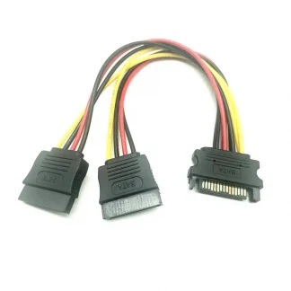 15 Pin Male SATA to 2 Female SATA Splitter Power Cable - 20cm Product Image #9269 With The Dimensions of  Width x  Height Pixels. The Product Is Located In The Category Names Computer & Office → Device Cleaners