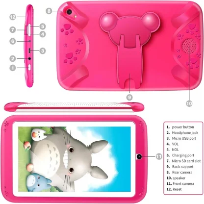 7-INCH E98 Android 10.0 Tablet PC - Kid's Gift, 1GB RAM + 16GB ROM, Silicone Bracket Case, Dual Camera, Quad-Core, WIFI Product Image #3388 With The Dimensions of 800 Width x 800 Height Pixels. The Product Is Located In The Category Names Computer & Office → Tablets
