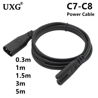 IEC 320 C7 to C8 Figure 8 Power Adapter Extension Cable - 30CM to 5M Length Options Product Image #7542 With The Dimensions of  Width x  Height Pixels. The Product Is Located In The Category Names Computer & Office → Computer Cables & Connectors