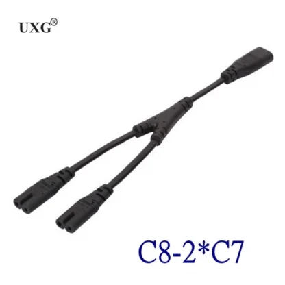C14 to Dual C13 Y-Splitter Power Cord Adapter - Efficient Power Distribution Solution for Your Devices. Product Image #7498 With The Dimensions of 800 Width x 800 Height Pixels. The Product Is Located In The Category Names Computer & Office → Computer Cables & Connectors