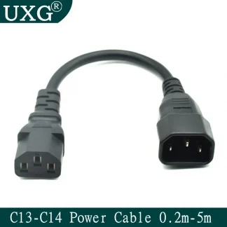 IEC C14 C13 Extension Cord - 0.2m to 5m Power Extension Cable for PC, Computer Monitor, DMX, DJ Stage Light Product Image #8974 With The Dimensions of  Width x  Height Pixels. The Product Is Located In The Category Names Computer & Office → Computer Cables & Connectors
