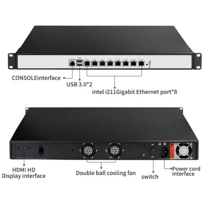 Intel i7-6700 Dual Core 8LAN 2USB 1COM 1U Network Server Firewall Appliance - Pfsense VS OPNSense IPsec OpenVPN Server Product Image #14818 With The Dimensions of 800 Width x 800 Height Pixels. The Product Is Located In The Category Names Computer & Office → Mini PC