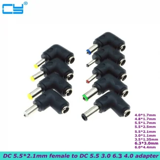 L-type DC Power Connector 90 Degree 5.5x2.1 Female to Various Male Sizes Product Image #19261 With The Dimensions of  Width x  Height Pixels. The Product Is Located In The Category Names Computer & Office → Computer Cables & Connectors