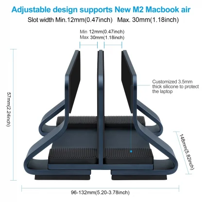 Tool-Free Adjustable Aluminum Vertical Laptop Stand - Universal Fit (12-30mm) for Almost All Laptops Product Image #27035 With The Dimensions of 1500 Width x 1500 Height Pixels. The Product Is Located In The Category Names Computer & Office → Laptops
