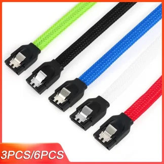 Lecolli SATA 3.0 III 7pin Data Cable 6Gb/S - 3PCS/6PCS SSD HDD Cables with Premium Nylon Sleeving Product Image #12437 With The Dimensions of  Width x  Height Pixels. The Product Is Located In The Category Names Computer & Office → Mini PC