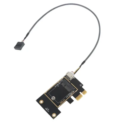 M.2 NGFF Key A E to PCI Express PCI-E 1X Adapter for Wireless Network Cards (Supports 2230, AX200, 9260AC, 8265AC) Product Image #23053 With The Dimensions of 800 Width x 800 Height Pixels. The Product Is Located In The Category Names Computer & Office → Computer Cables & Connectors
