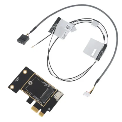 M.2 NGFF Key A E to PCI Express PCI-E 1X Adapter for Wireless Network Cards (Supports 2230, AX200, 9260AC, 8265AC) Product Image #23049 With The Dimensions of 800 Width x 800 Height Pixels. The Product Is Located In The Category Names Computer & Office → Computer Cables & Connectors