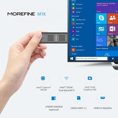Experience Power On-the-Go with M1K Mini PC Stick – Celeron J4125, 8GB RAM, 128GB/256GB Storage, Windows 10 Pro, WiFi 5, BT 4.2. Product Image #11179 With The Dimensions of 1000 Width x 1000 Height Pixels. The Product Is Located In The Category Names Computer & Office → Mini PC