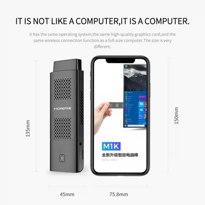 Experience Power On-the-Go with M1K Mini PC Stick – Celeron J4125, 8GB RAM, 128GB/256GB Storage, Windows 10 Pro, WiFi 5, BT 4.2. Product Image #11180 With The Dimensions of 1000 Width x 1000 Height Pixels. The Product Is Located In The Category Names Computer & Office → Mini PC