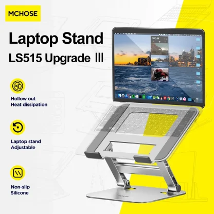 Foldable Aluminum Alloy Laptop Stand for 10-17 Inch Notebooks Product Image #33307 With The Dimensions of 1200 Width x 1200 Height Pixels. The Product Is Located In The Category Names Automobiles & Motorcycles → Interior Accessories → Mounts & Holder → Laptop Stand