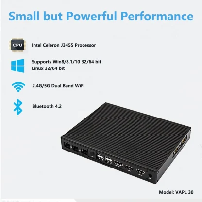 Maxtang Fanless Mini PC with Intel Celeron J3455 Quad Core, Windows 10, Dual WiFi, HDMI, DP, USB-C, 4K Gaming Computer. Product Image #7063 With The Dimensions of 1000 Width x 1000 Height Pixels. The Product Is Located In The Category Names Computer & Office → Mini PC
