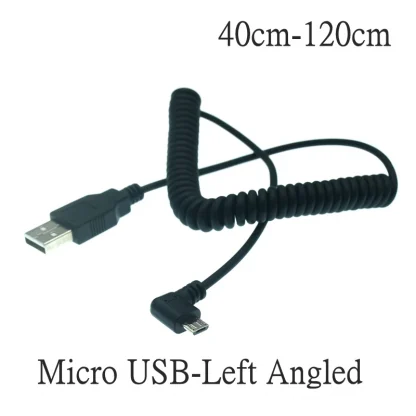 Micro USB 90-Degree Right Angle to USB Male Spring Retractable Cable - 1m Product Image #6135 With The Dimensions of 800 Width x 800 Height Pixels. The Product Is Located In The Category Names Computer & Office → Computer Cables & Connectors