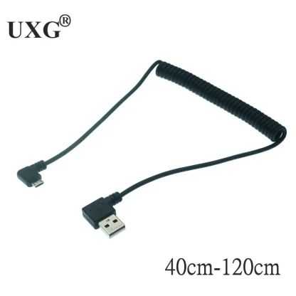 Micro USB 90-Degree Right Angle to USB Male Spring Retractable Cable - 1m Product Image #6136 With The Dimensions of 800 Width x 800 Height Pixels. The Product Is Located In The Category Names Computer & Office → Computer Cables & Connectors