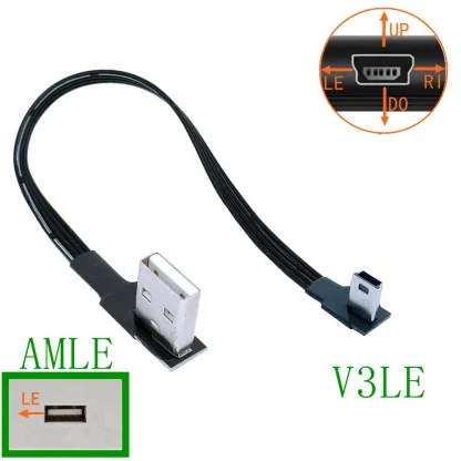 Mini USB B 5pin Male to USB 2.0 Male Data Cable - 90 Degree Angled (UP Down Left Right) Product Image #2512 With The Dimensions of 1000 Width x 1000 Height Pixels. The Product Is Located In The Category Names Computer & Office → Computer Cables & Connectors