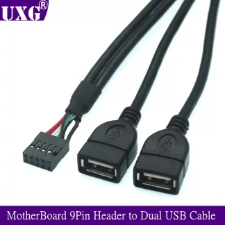 Efficient USB Expansion: Motherboard 9Pin 2.54mm Female Header to Dual USB 2.0 Female Adapter Cable - 30cm/50cm Extension for Seamless Connectivity. Product Image #11542 With The Dimensions of  Width x  Height Pixels. The Product Is Located In The Category Names Computer & Office → Device Cleaners