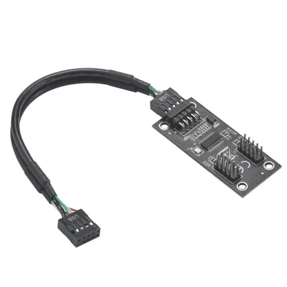 USB2.0 9Pin to Dual 9Pin Hub Adapter - Riser Motherboard USB 9Pin Header Connector with 1 to 2 Extension Cable Product Image #25135 With The Dimensions of 800 Width x 800 Height Pixels. The Product Is Located In The Category Names Computer & Office → Computer Cables & Connectors