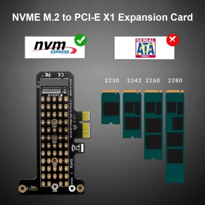 NVMe SSD M.2 PCIe 1x Adapter - PCIe to M.2 Adapter, PCI Express X1 Card Riser Support PCI-E 4.0/3.0 Converter Product Image #22000 With The Dimensions of 1001 Width x 1001 Height Pixels. The Product Is Located In The Category Names Computer & Office → Computer Cables & Connectors