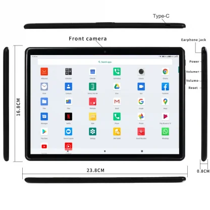 10.1 Inch Android 9.0 Tablet - Octa Core, Phone Call, Google Play, 4GB RAM, 64GB ROM, WiFi, Bluetooth, Type-C, Pad 2023 Product Image #5430 With The Dimensions of 1000 Width x 1000 Height Pixels. The Product Is Located In The Category Names Computer & Office → Tablets