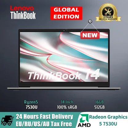LENOVO ThinkBook 14: AMD Ryzen 5, 16GB RAM, 512GB SSD, 14" Windows 11 Laptop Product Image #27141 With The Dimensions of 1000 Width x 1000 Height Pixels. The Product Is Located In The Category Names Computer & Office → Laptops