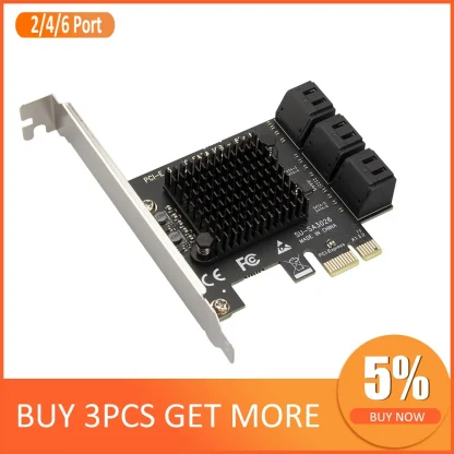SATA PCIe Adapter - 2/4/6 Port SATA III to PCI Express 3.0 X1 Controller Expansion Card - Support X4 X6 X8 X16 6Gbps Product Image #13280 With The Dimensions of 1000 Width x 1000 Height Pixels. The Product Is Located In The Category Names Computer & Office → Computer Cables & Connectors