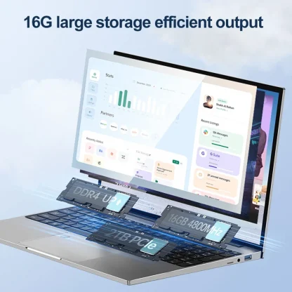 16-Inch Intel Laptop: Windows 11, 2K HD Screen, 16GB RAM, 2TB SSD, N5095, Keyboard Mouse, 0.3S Fingerprint Unlocking Product Image #27927 With The Dimensions of 1000 Width x 1000 Height Pixels. The Product Is Located In The Category Names Computer & Office → Laptops
