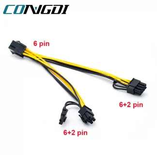 Graphics Power Boost: PCI-E 6-pin to Dual 6+2-pin Splitter Cable for PCIE Graphics Card. Enhance Your PC's Performance with this Efficient Power Solution. Product Image #16594 With The Dimensions of  Width x  Height Pixels. The Product Is Located In The Category Names Computer & Office → Mini PC