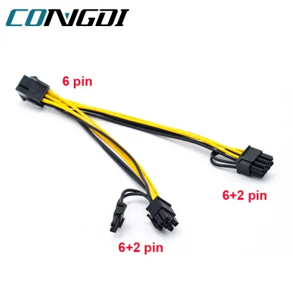 Graphics Power Boost: PCI-E 6-pin to Dual 6+2-pin Splitter Cable for PCIE Graphics Card. Enhance Your PC's Performance with this Efficient Power Solution. Product Image #16594 With The Dimensions of 1000 Width x 1000 Height Pixels. The Product Is Located In The Category Names Computer & Office → Computer Cables & Connectors