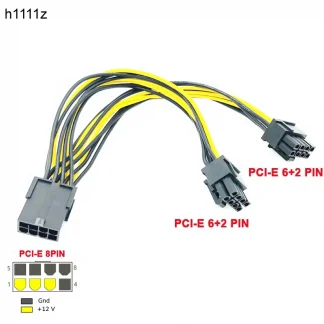 PCI-E 8 Pin to Dual 8 (6+2) Pin VGA Graphic Card Adapter Power Supply Cable - 20cm for Bitcoin Mining Product Image #10214 With The Dimensions of  Width x  Height Pixels. The Product Is Located In The Category Names Computer & Office → Computer Cables & Connectors