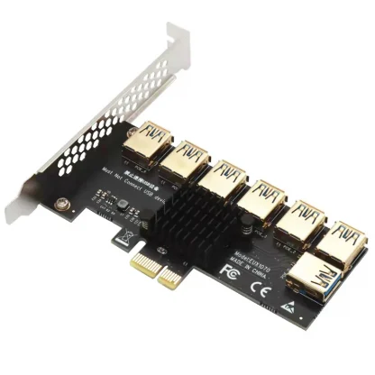 PCIE 1 to 7 Gold USB 3.0 PCI-E Riser Card - 1x to 16x Multiplier Hub Adapter for Bitcoin Mining BTC Devices Product Image #24062 With The Dimensions of 800 Width x 800 Height Pixels. The Product Is Located In The Category Names Computer & Office → Computer Cables & Connectors