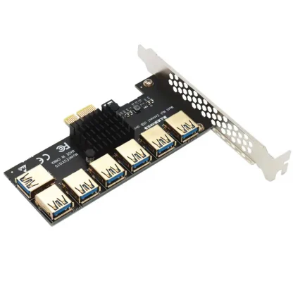 PCIE 1 to 7 Gold USB 3.0 PCI-E Riser Card - 1x to 16x Multiplier Hub Adapter for Bitcoin Mining BTC Devices Product Image #24063 With The Dimensions of 800 Width x 800 Height Pixels. The Product Is Located In The Category Names Computer & Office → Computer Cables & Connectors