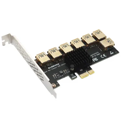 PCIE 1 to 7 Gold USB 3.0 PCI-E Riser Card - 1x to 16x Multiplier Hub Adapter for Bitcoin Mining BTC Devices Product Image #24064 With The Dimensions of 800 Width x 800 Height Pixels. The Product Is Located In The Category Names Computer & Office → Computer Cables & Connectors