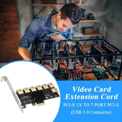PCIE 1 to 7 Gold USB 3.0 PCI-E Riser Card - 1x to 16x Multiplier Hub Adapter for Bitcoin Mining BTC Devices Product Image #24066 With The Dimensions of 800 Width x 800 Height Pixels. The Product Is Located In The Category Names Computer & Office → Computer Cables & Connectors