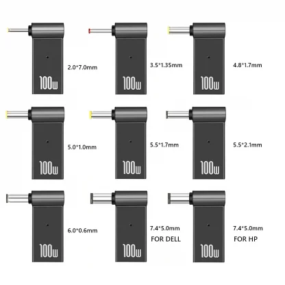 100W PD Fast Charging USB-C Female to Multi-size Male Plug Converter Product Image #23382 With The Dimensions of 1001 Width x 1001 Height Pixels. The Product Is Located In The Category Names Computer & Office → Computer Cables & Connectors