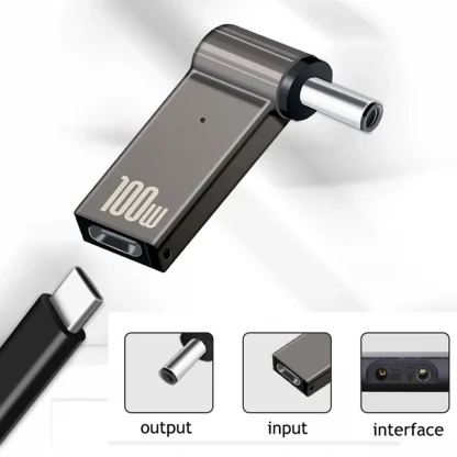 100W USB Type-C Female to DC Male Jack Plug Converter for Acer, Samsung, Lenovo Laptop Power Charger Product Image #19219 With The Dimensions of 1001 Width x 1001 Height Pixels. The Product Is Located In The Category Names Computer & Office → Computer Cables & Connectors