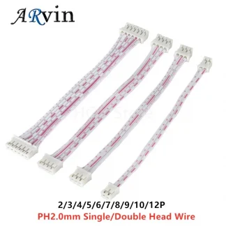 PH2.0 Female Connector Terminal Cable - JST Wire, 10cm-30cm, Single/Double Head, 2p-12p, 26AWG Product Image #20474 With The Dimensions of  Width x  Height Pixels. The Product Is Located In The Category Names Lights & Lighting → Lighting Accessories → Connectors