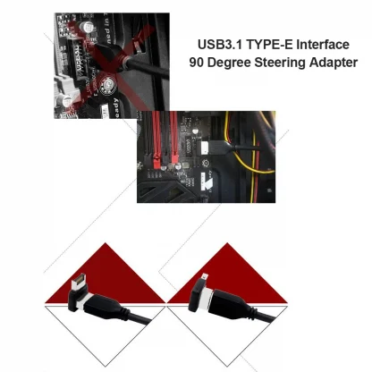 Enhance your motherboard setup with the PH74A/PH74B Front USB C Header Adapter – USB 3.1 Type E, 90 Degree Steering Converter for Efficient Internal Connectivity. Product Image #24312 With The Dimensions of 1001 Width x 1001 Height Pixels. The Product Is Located In The Category Names Computer & Office → Computer Cables & Connectors