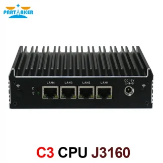 Partaker C3 Fanless Mini PC Server with In-tel AES-NI J3160, PfSense, Barebone Firewall, and 4 Gigabit LAN Ports - Micro Appliance for Robust Network Security. Product Image #17231 With The Dimensions of  Width x  Height Pixels. The Product Is Located In The Category Names Computer & Office → Tablet Parts → Tablet LCDs & Panels