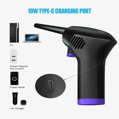 Wireless Air Duster Cleaner - 35000 RPM, 60W Strong Wind, Handheld USB Cordless Dust Blower for Tablet, Laptop, Computer Product Image #12303 With The Dimensions of 1001 Width x 1001 Height Pixels. The Product Is Located In The Category Names Computer & Office → Device Cleaners