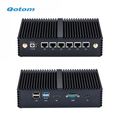 Qotom 6 LAN Mini PC with Celeron 3965U Processor, Dual Core 2.2 GHz - Home Office Factory Firewall Router VPN. Product Image #9058 With The Dimensions of 1000 Width x 1000 Height Pixels. The Product Is Located In The Category Names Computer & Office → Mini PC