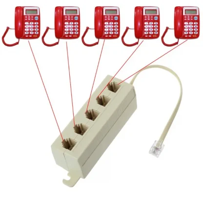Efficient RJ11 5-Way Telephone Line Splitter Plug Adapter - 6P4C Modular Jack Product Image #1618 With The Dimensions of 800 Width x 800 Height Pixels. The Product Is Located In The Category Names Computer & Office → Computer Cables & Connectors