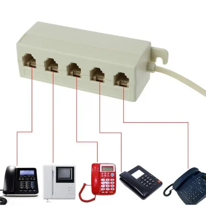 Efficient RJ11 5-Way Telephone Line Splitter Plug Adapter - 6P4C Modular Jack Product Image #1615 With The Dimensions of 800 Width x 800 Height Pixels. The Product Is Located In The Category Names Computer & Office → Computer Cables & Connectors