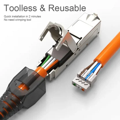 Tool-less RJ45 LAN Cable Extension Connector - Cat5e, Cat6A, Cat7 Network Extender Junction Adapter Product Image #20709 With The Dimensions of 800 Width x 800 Height Pixels. The Product Is Located In The Category Names Computer & Office → Computer Cables & Connectors