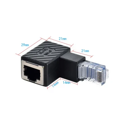Optimize Connectivity! RJ45 90-Degree Angled Adaptor for Effortless Network Cable Management on Computers and Notebooks. Product Image #20853 With The Dimensions of 800 Width x 800 Height Pixels. The Product Is Located In The Category Names Computer & Office → Computer Cables & Connectors