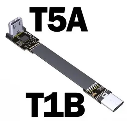 FPV USB 3.1 Type-C to Type-C Flat Extension Cable - 90 Degree Up/Down Angle, 10Gbps Gen2 Full Speed Product Image #10224 With The Dimensions of 424 Width x 402 Height Pixels. The Product Is Located In The Category Names Computer & Office → Computer Cables & Connectors