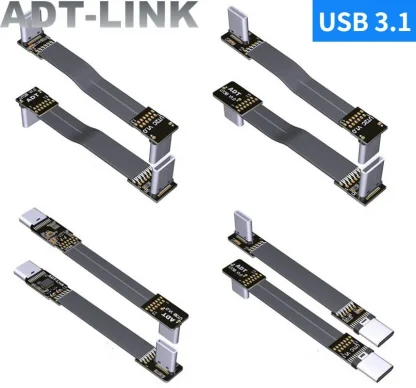 FPV USB 3.1 Type-C to Type-C Flat Extension Cable - 90 Degree Up/Down Angle, 10Gbps Gen2 Full Speed Product Image #10221 With The Dimensions of 857 Width x 800 Height Pixels. The Product Is Located In The Category Names Computer & Office → Computer Cables & Connectors