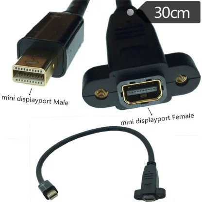 90-Degree Angled Mini DisplayPort Male to Female 4K Cable with Extend Screw Panel Mount Product Image #183 With The Dimensions of 800 Width x 800 Height Pixels. The Product Is Located In The Category Names Computer & Office → Computer Cables & Connectors