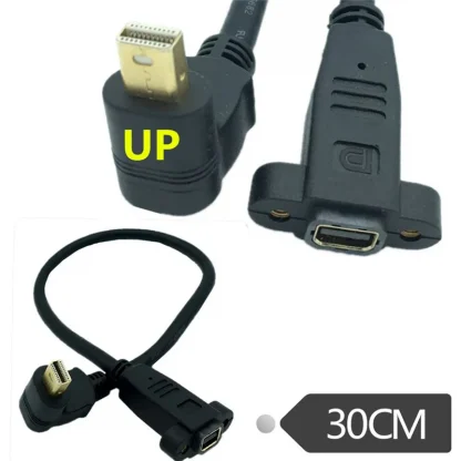 90-Degree Angled Mini DisplayPort Male to Female 4K Cable with Extend Screw Panel Mount Product Image #184 With The Dimensions of 800 Width x 800 Height Pixels. The Product Is Located In The Category Names Computer & Office → Computer Cables & Connectors