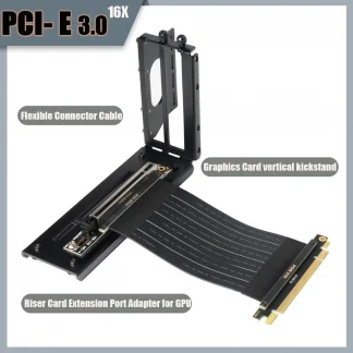 High-Speed PCI-E 3.0 Riser Cable Extender for PC Graphics Cards - 16x GPU Riser with Vertical Kit for ATX Chassis Product Image #7761 With The Dimensions of  Width x  Height Pixels. The Product Is Located In The Category Names Computer & Office → Computer Cables & Connectors