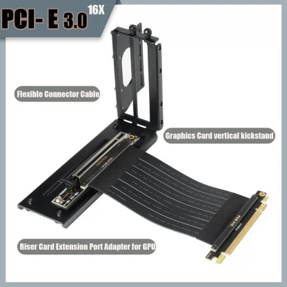 High-Speed PCI-E 3.0 Riser Cable Extender for PC Graphics Cards - 16x GPU Riser with Vertical Kit for ATX Chassis Product Image #7761 With The Dimensions of 1001 Width x 1001 Height Pixels. The Product Is Located In The Category Names Computer & Office → Computer Cables & Connectors