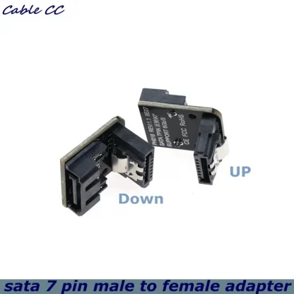 SATA 7Pin Female to Male 90 Degree Angle Elbow Adapter with Lock - Computer Case Motherboard Serial Data Cable Product Image #24210 With The Dimensions of 800 Width x 800 Height Pixels. The Product Is Located In The Category Names Computer & Office → Computer Cables & Connectors